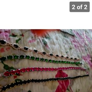 Choice of 8 inch sterling silver gemstone bracelets, price is for each.